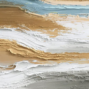 Original handmade abstract textured coastal landscape oil painting wall art