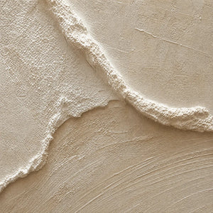 Beige Wabi Sabi textured abstract wall art with sculpted layered surfaces