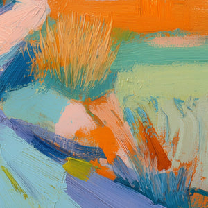 COASTAL GLOW: Textured Impasto Seascape Oil Painting for Coastal Decor