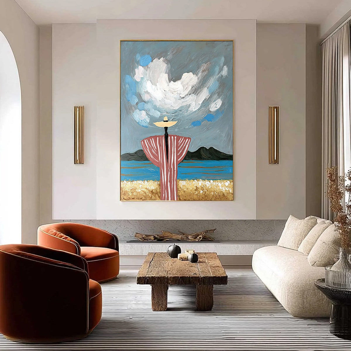 COASTAL REVERIE: Expressive Figurative Beach Landscape Painting