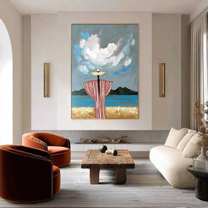 COASTAL REVERIE: Expressive Figurative Beach Landscape Painting