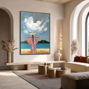 COASTAL REVERIE: Expressive Figurative Beach Landscape Painting
