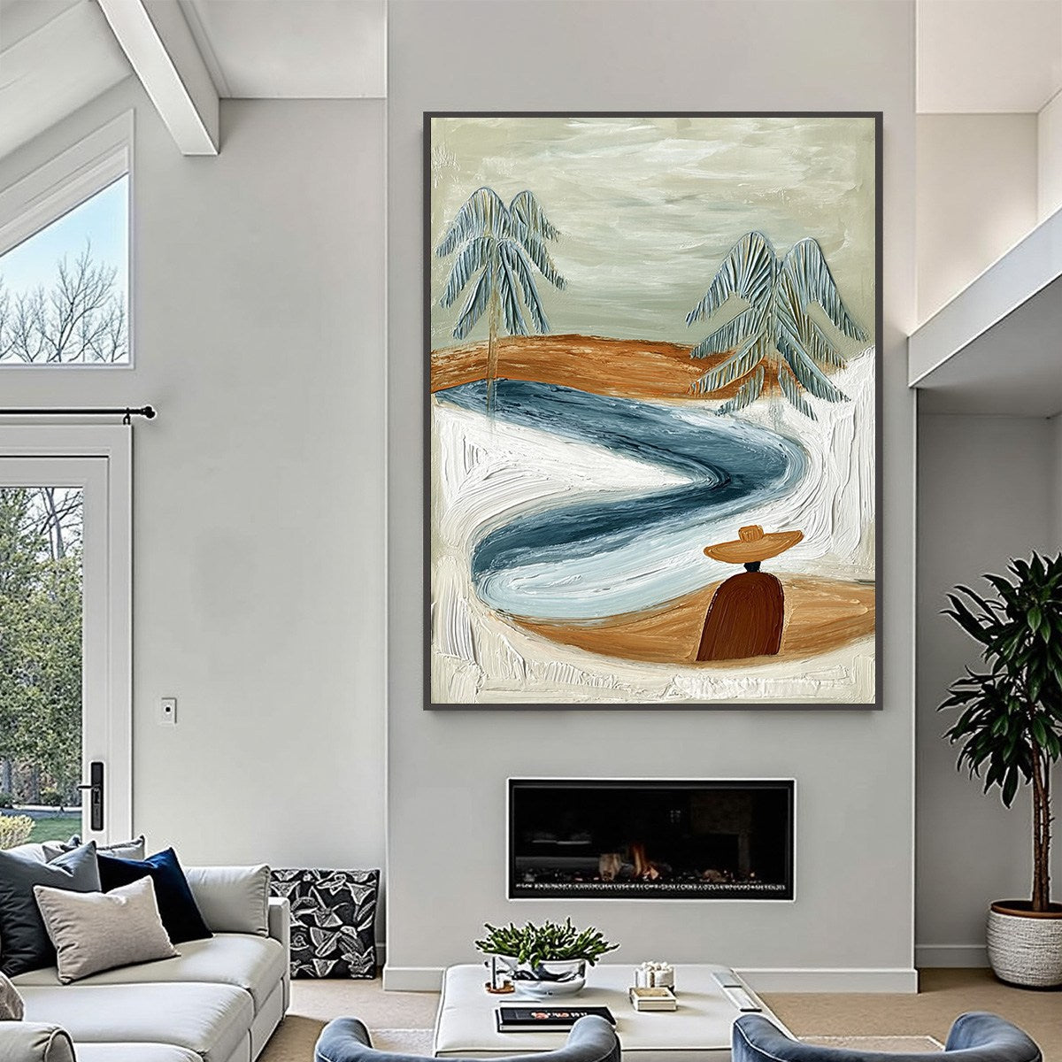 COASTAL REVERIE: Textured Wabi Sabi Coastal Landscape Painting