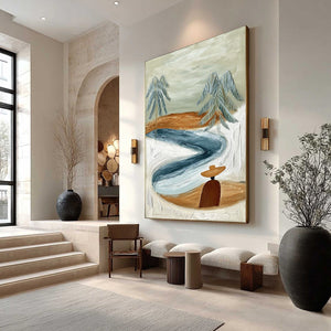 COASTAL REVERIE: Textured Wabi Sabi Coastal Landscape Painting