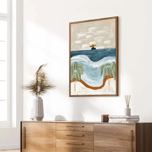 COASTAL REVERIE: Textured Wabi Sabi Style Beach & Sea Painting