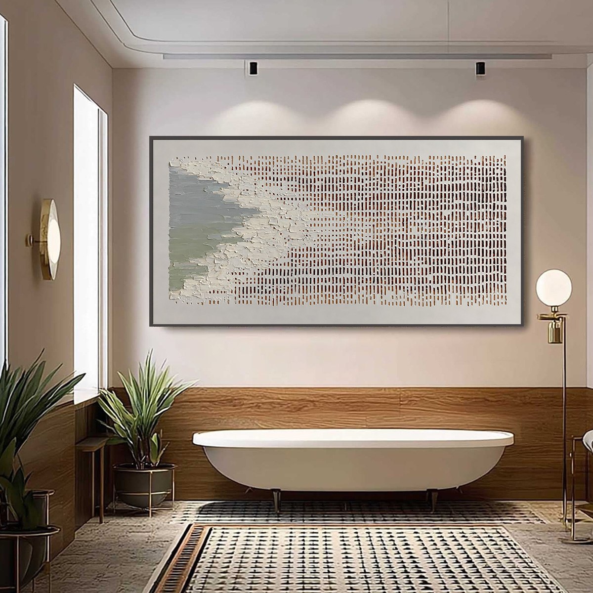 COASTAL RHYTHM: Textured Wabi Sabi Abstract Horizontal Wall Art