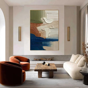 COASTAL STRATA: Textured Wabi Sabi Abstract Seascape Painting