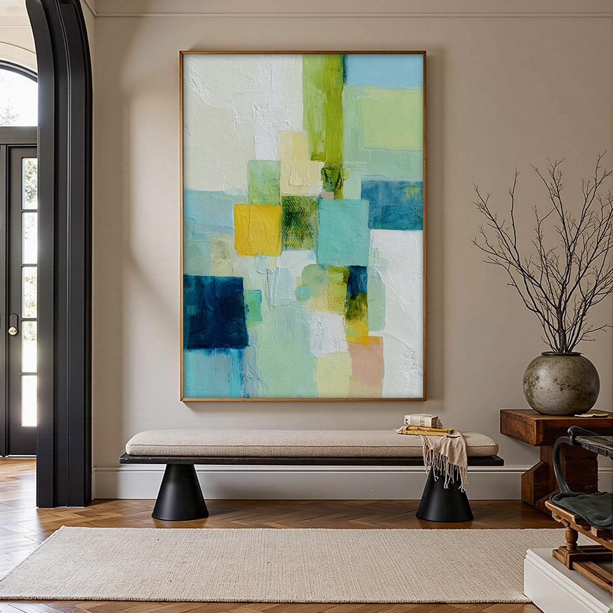 COASTAL MOSAIC: Textured Abstract Color Block Painting