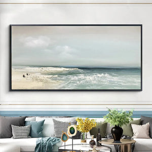 Tranquil Beach Landscape Oil Painting