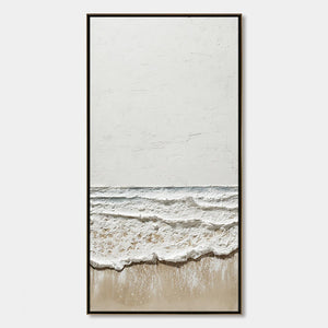 COASTAL WHISPER: Textured Minimalist Wabi Sabi Beach Painting