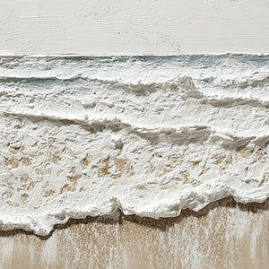 COASTAL WHISPER: Textured Minimalist Wabi Sabi Beach Painting