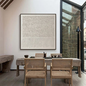 CODEX OF CALM: Large Square Textured Wabi Sabi Abstract Painting