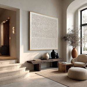 CODEX OF CALM: Large Square Textured Wabi Sabi Abstract Painting