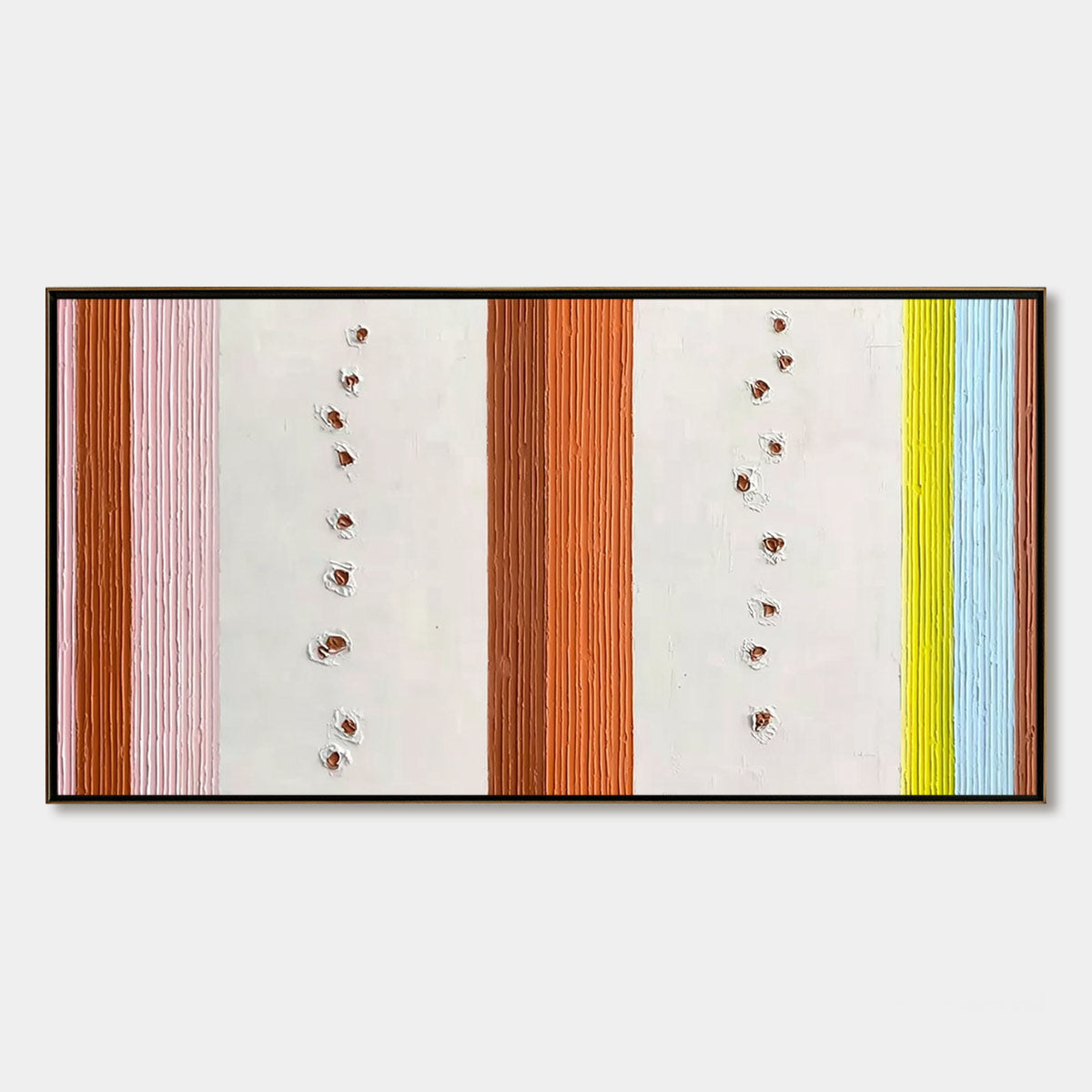 COLOR CADENCE: Handmade impasto stripe original abstract wall art painting.