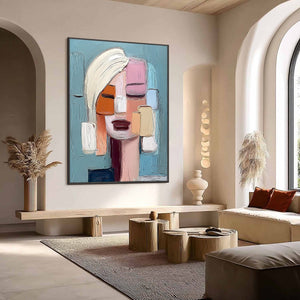 COMPOSURE: Textured Abstract Figurative Oil Painting