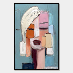 COMPOSURE: Textured Abstract Figurative Oil Painting