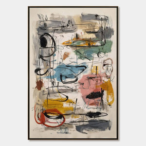 CONCRETE JUNGLE SYMPHONY: Large Vertical Colorful Abstract Wall Art