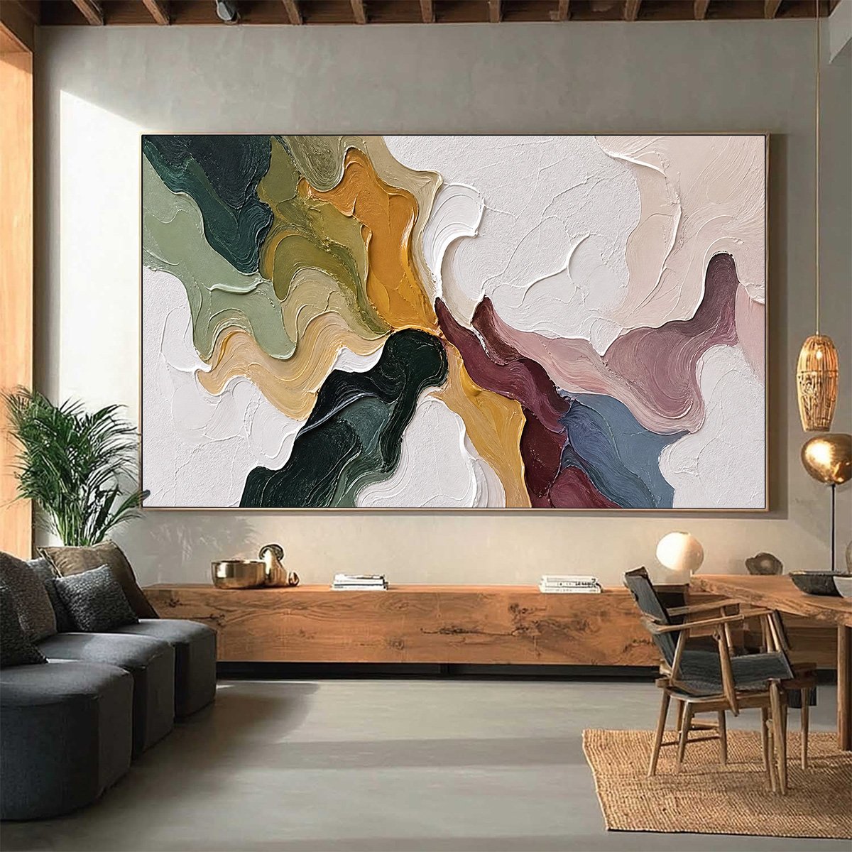 CONFLUENCE: Colorful Textured Abstract Impasto Wall Art