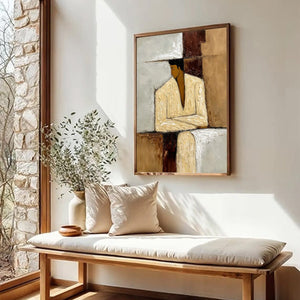 CONTEMPLATION: Textured Abstract Figurative Portrait Oil Painting