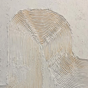 CONTINUUM: Textured Minimalist Abstract Painting in White and Beige