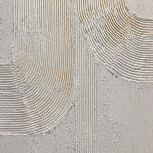 CONTINUUM: Textured Minimalist Abstract Painting in White and Beige