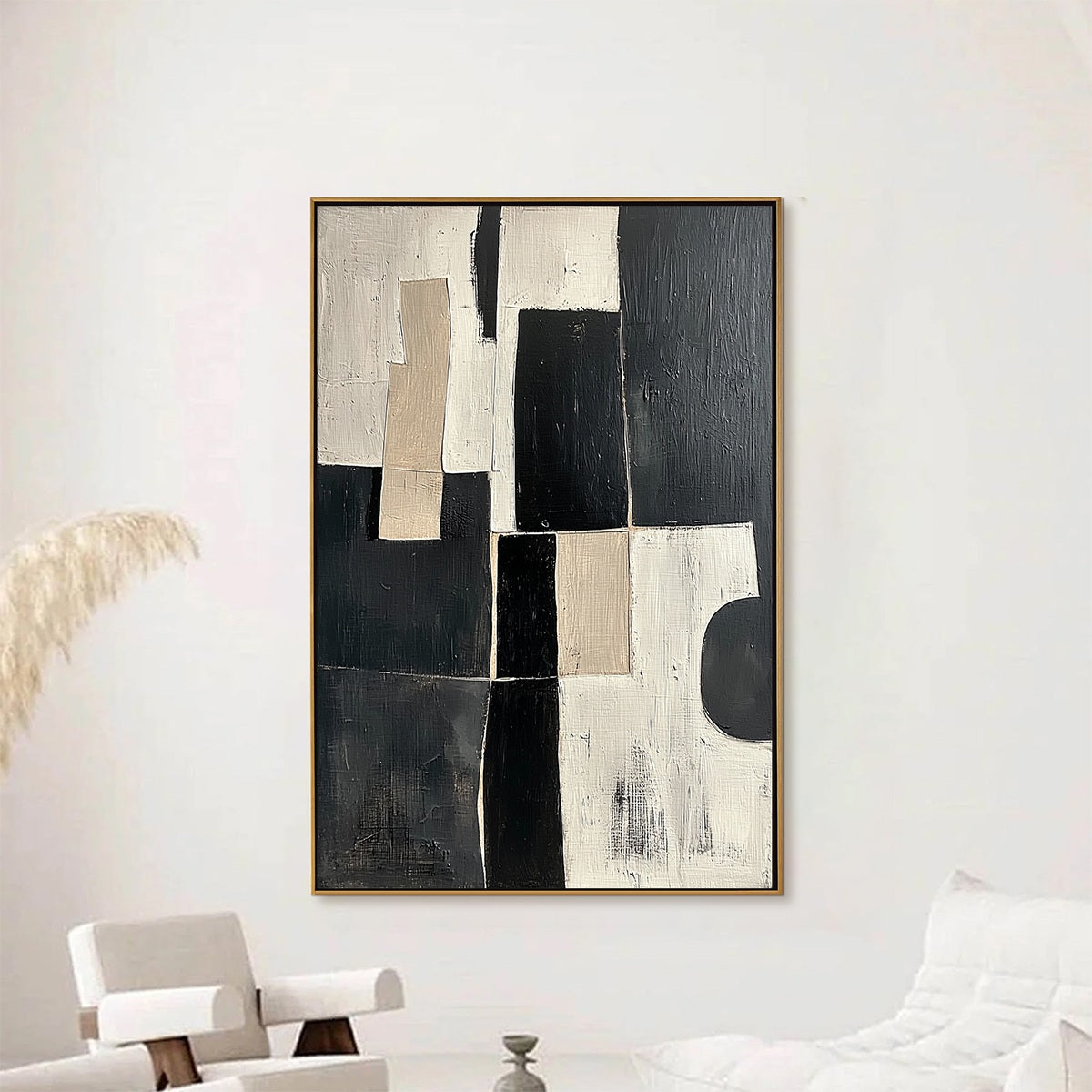 CONTRAST: Abstract Geometric Oil Painting