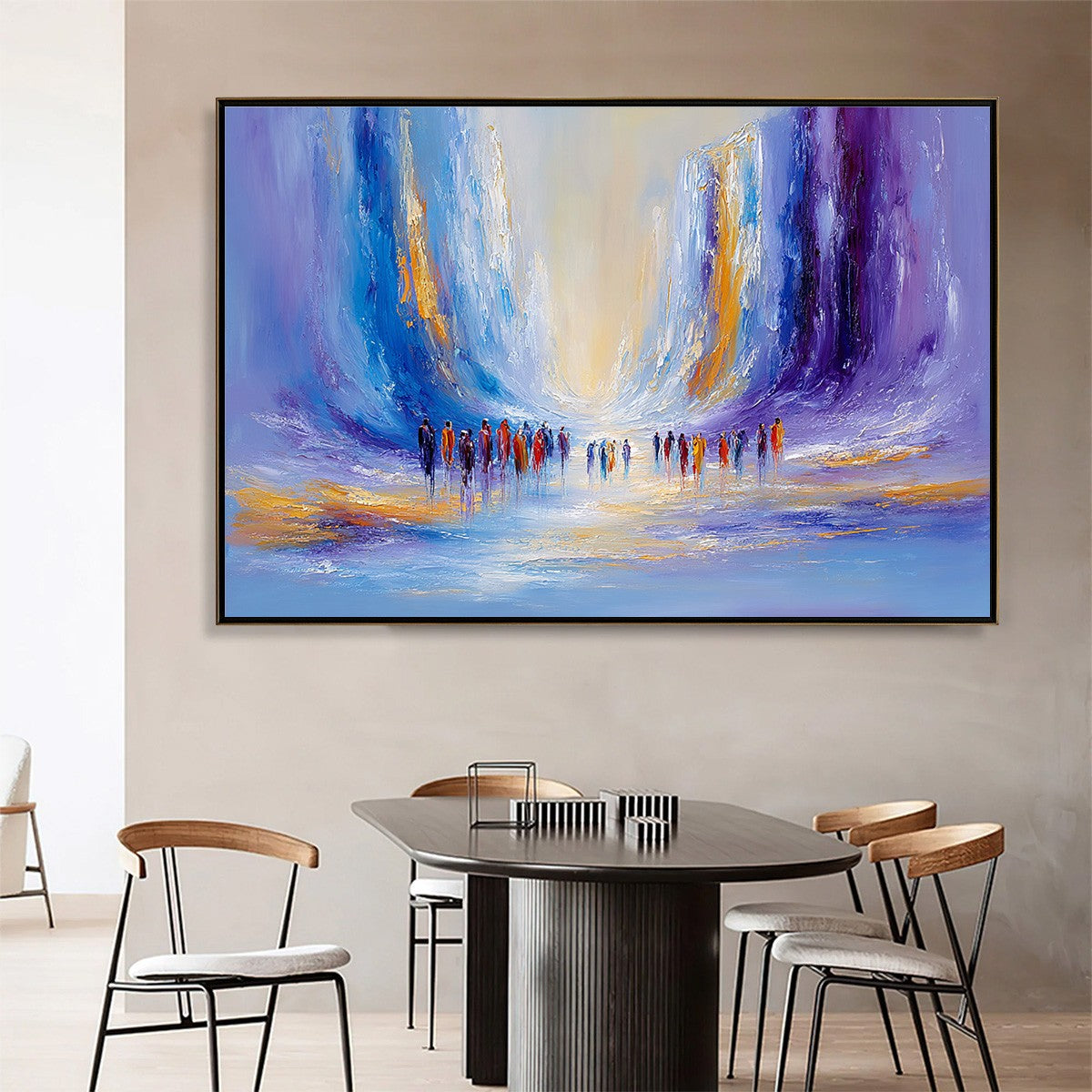 CONVERGENCE: Large Colorful Abstract Figurative Oil Painting