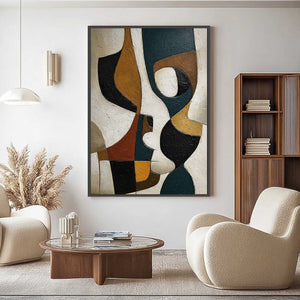 CONVERGENCE: Large Textured Geometric Abstract Oil Painting