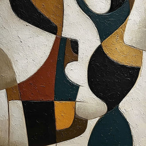 CONVERGENCE: Large Textured Geometric Abstract Oil Painting