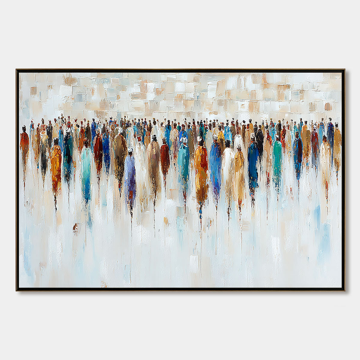 CONVERGENCE: Textured Abstract Figurative Crowd Painting