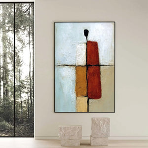 CONVERGENCE: Vertical Abstract Figurative Textured Oil Painting