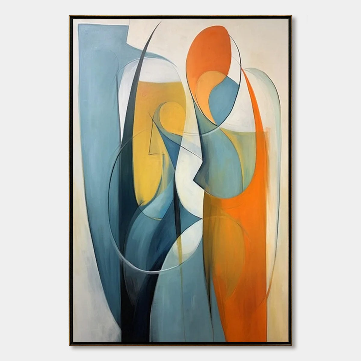 Contemporary Art 原画 Convergence Abstract Colorful Painting | Modern Vertical Wall Art