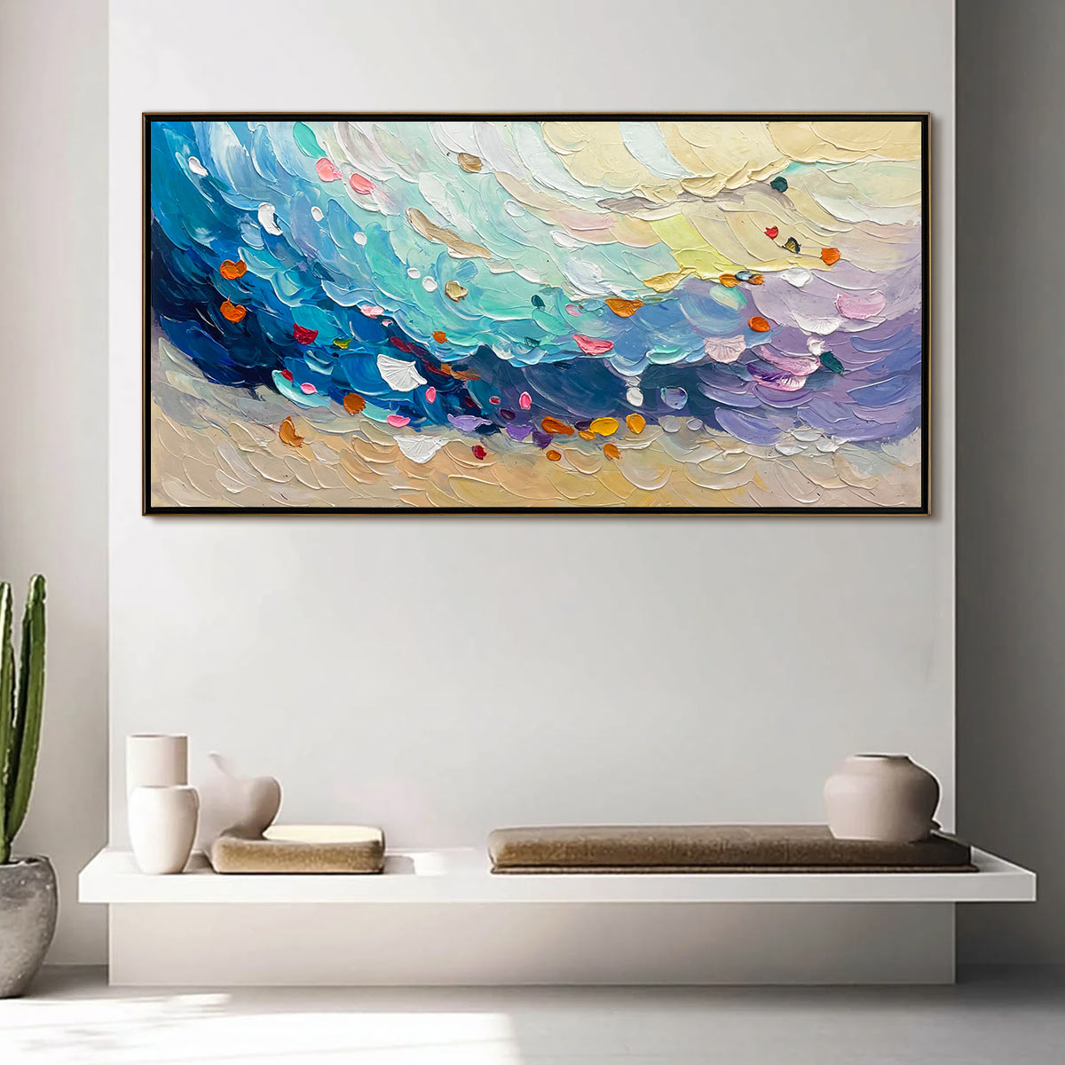 Ready to Ship | CORAL DREAM: Textured Abstract Seascape Oil Painting