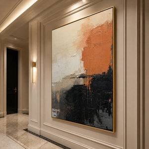 CORAL SHADOW: Coral Black Neutral Abstract