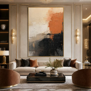 CORAL SHADOW: Coral Black Neutral Abstract