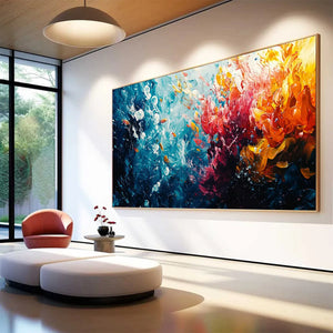 Abstract Seascape Oil Painting in Vibrant Colors