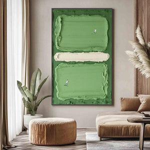 COURT RHYTHM: Textured Sports Impasto Oil Painting