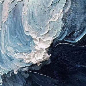 Ready to Ship |CRASHING WAVES: Textured Coastal Seascape Oil Painting