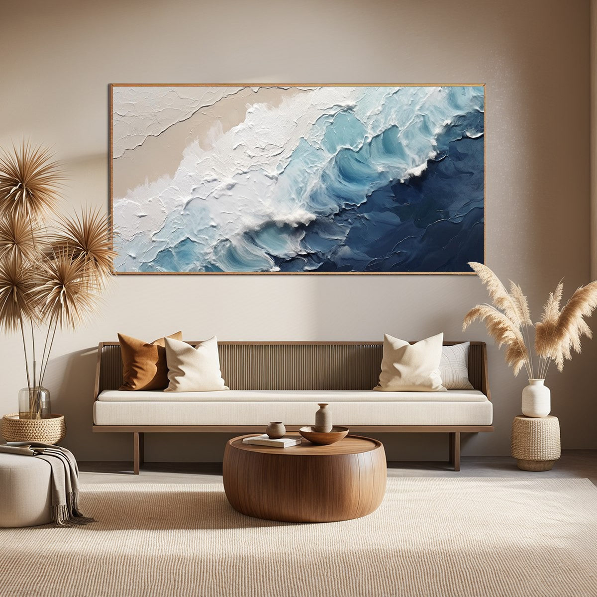 Crashing Waves: Original Textured Coastal Seascape Oil Painting - Ocean Wave Wall Art