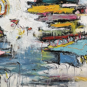 CREATURE CARNIVAL: Colorful Abstract Impasto Painting with Whimsical Figures