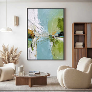 CROSSING PATHS: Large Textured Vertical Abstract Wall Art
