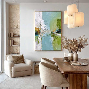 CROSSING PATHS: Large Textured Vertical Abstract Wall Art