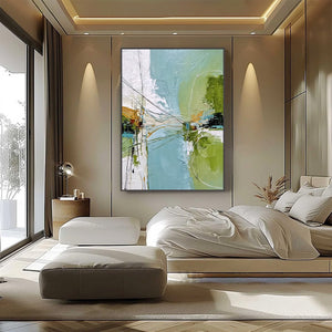 CROSSING PATHS: Large Textured Vertical Abstract Wall Art