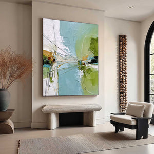 CROSSING PATHS: Large Textured Vertical Abstract Wall Art
