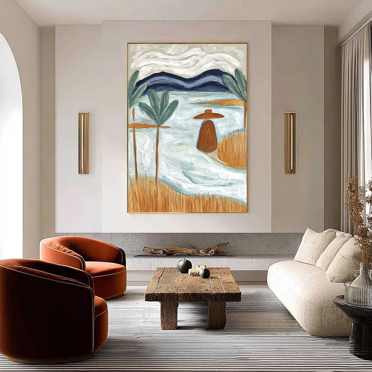 Coastal Reverie Textured Seascape Abstract Painting on Canvas