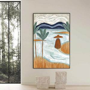 Coastal Reverie Textured Seascape Abstract Painting on Canvas
