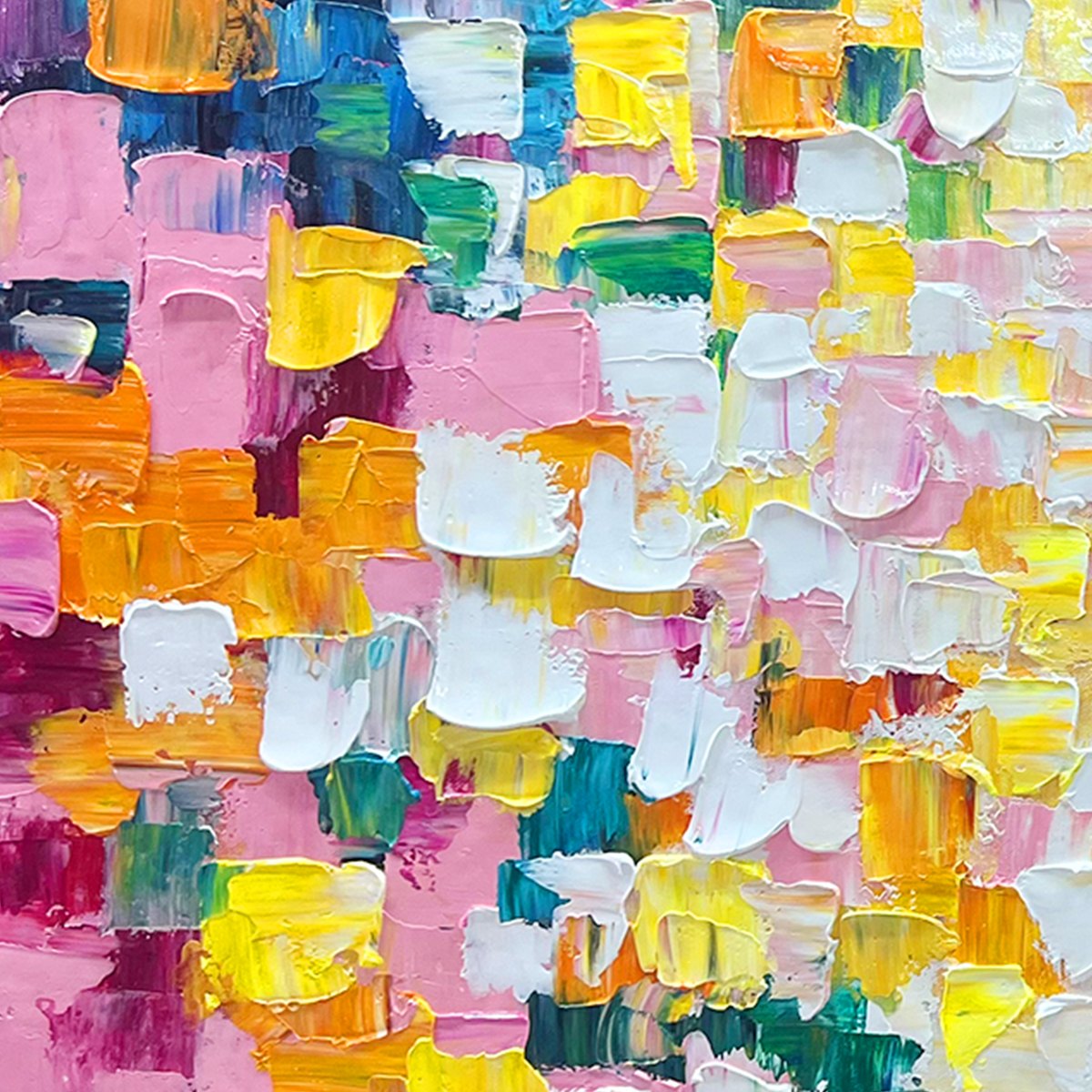 CONFETTI DREAM: Colorful Abstract Impasto Oil Painting