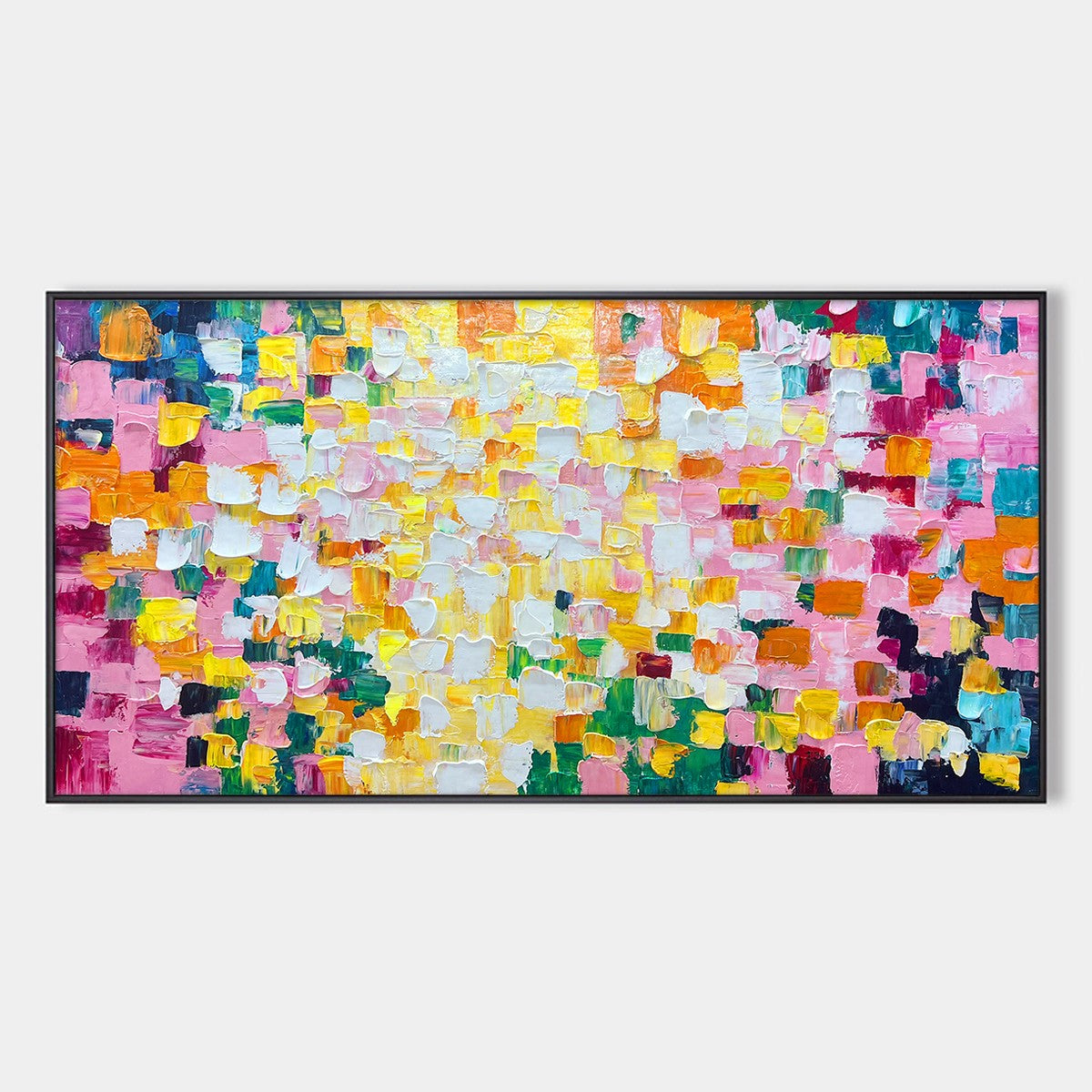 Confetti Dream: Colorful Abstract Impasto Oil Painting Canvas Wall Art Home Decor
