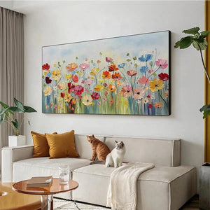Hand-Painted Blooming Garden Wall Art