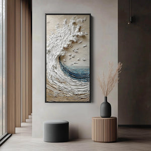 Crescendo | Textured Coastal Wave Impasto Original Oil Painting